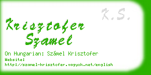 krisztofer szamel business card